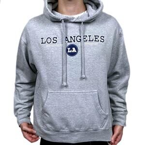 Los Angeles California LA Pullover Hoodie [Size M] - Grey / Navy Blue